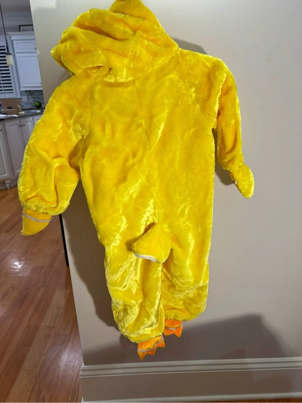 Yellow Plush Duck Kids Costume with White Belly
